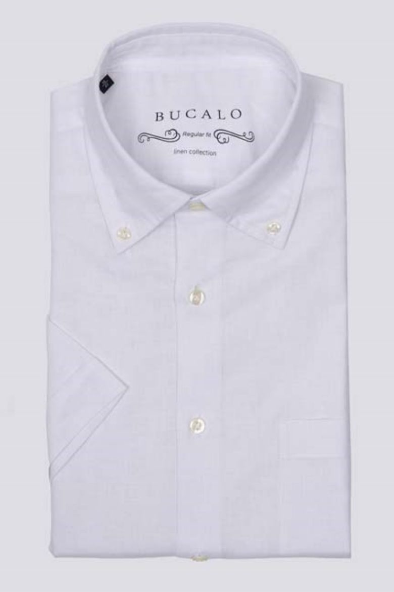 Immagine di CAMICIA COTONE E LINO IN BUTTON DOWN MANICA CORTA