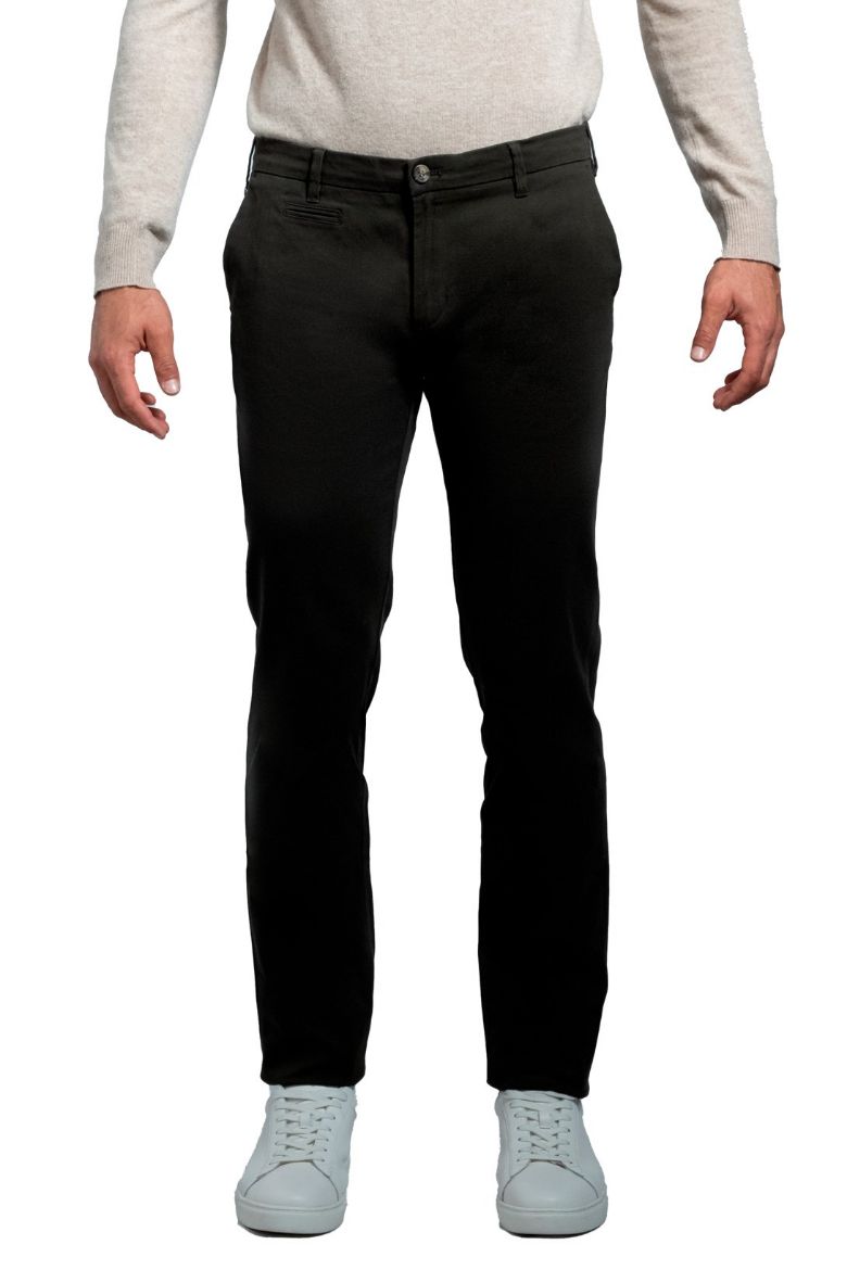 Immagine di PANTALONE INFORMALE  MODELLO CHINO IN COTONE  TWILL, TINTA UNITA, VESTIBILITA' SLIM