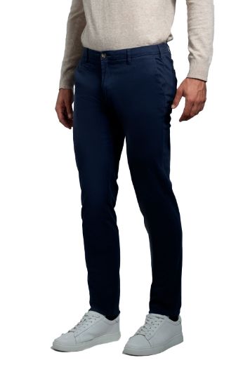 Immagine di PANTALONE INFORMALE  MODELLO CHINO IN COTONE  TWILL, TINTA UNITA, VESTIBILITA' SLIM