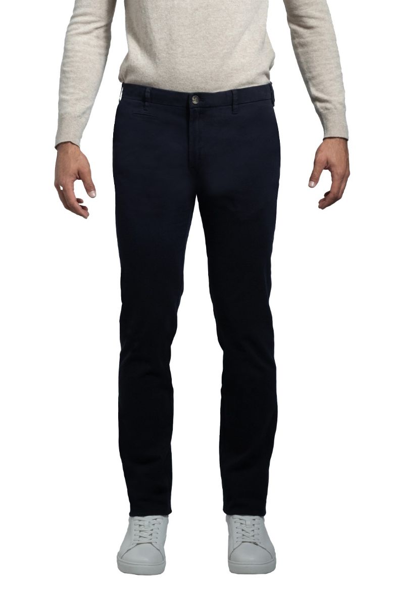 Immagine di PANTALONE INFORMALE  MODELLO CHINO IN COTONE  TWILL, TINTA UNITA, VESTIBILITA' SLIM