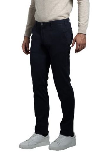 Immagine di PANTALONE INFORMALE  MODELLO CHINO IN COTONE  TWILL, TINTA UNITA, VESTIBILITA' SLIM