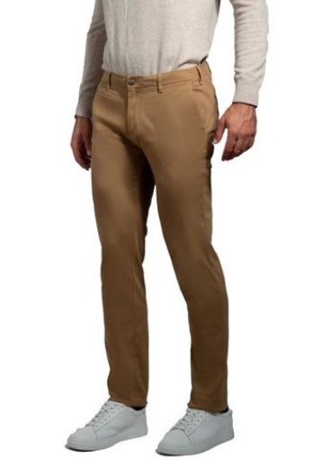 Immagine di PANTALONE INFORMALE  MODELLO CHINO IN COTONE  TWILL, TINTA UNITA, VESTIBILITA' SLIM