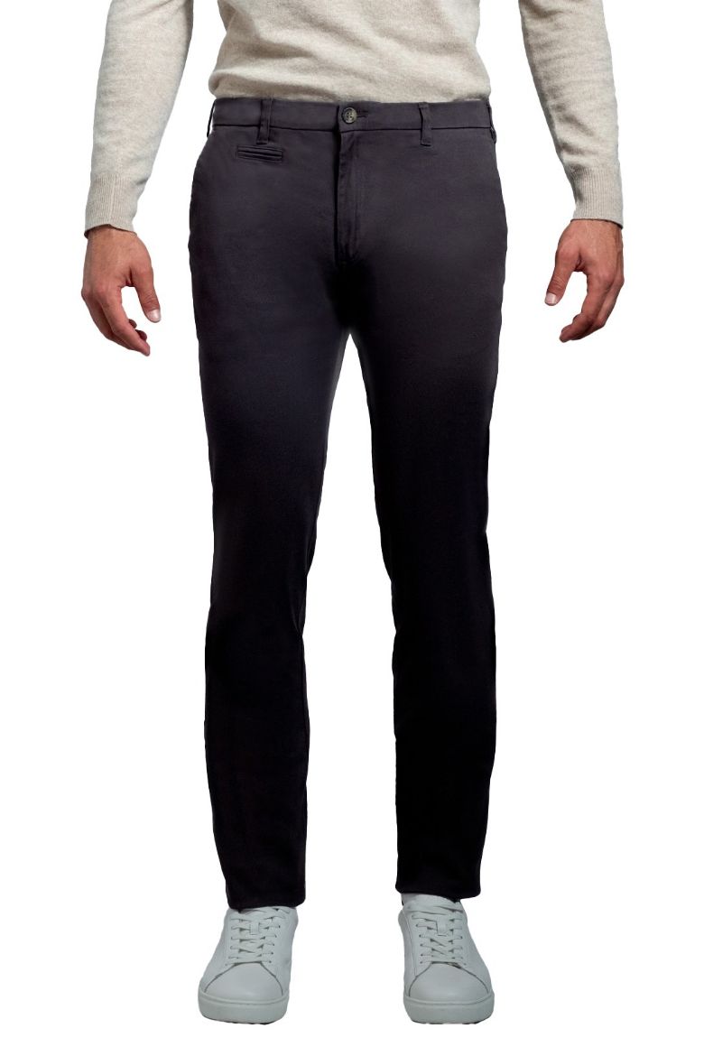 Immagine di PANTALONE INFORMALE  MODELLO CHINO IN COTONE  TWILL, TINTA UNITA, VESTIBILITA' SLIM