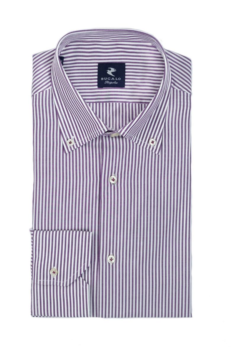 Immagine di CAMICIA POPELINE RIGATA COLLO  BUTTON DOWN