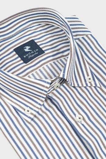 Immagine di CAMICIA TWILL RIGATA COLLO  BUTTON DOWN