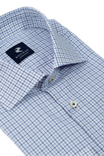 Immagine di CAMICIA CLASSICA TWILL QUADRI  COLLO SEMIFRANCESE