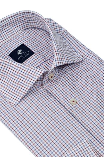 Immagine di CAMICIA CLASSICA  TWILL QUADRI COLLO  SEMIFRANCESE