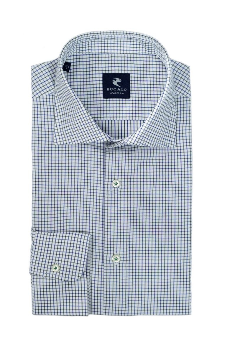 Immagine di CAMICIA CLASSICA TWILL QUADRI COLLO  SEMIFRANCESE