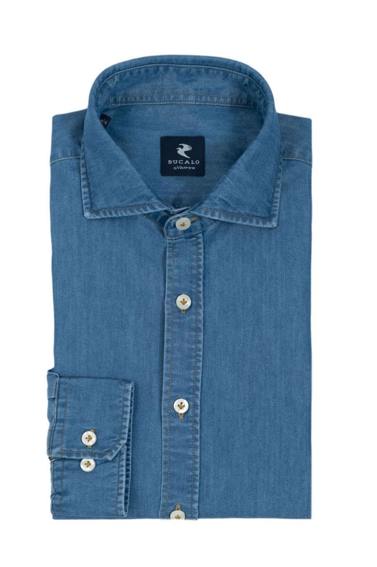 Immagine di CAMICIA JEANS COLLO  SEMIFRANCESE PICCOLO