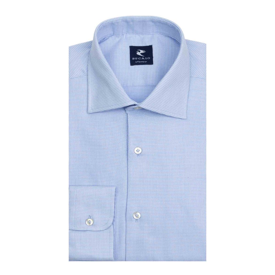 Immagine di CAMICIA  CLASSICA MICRO ARMATURA FALSO UNITO COLLO  SEMIFRANCESE